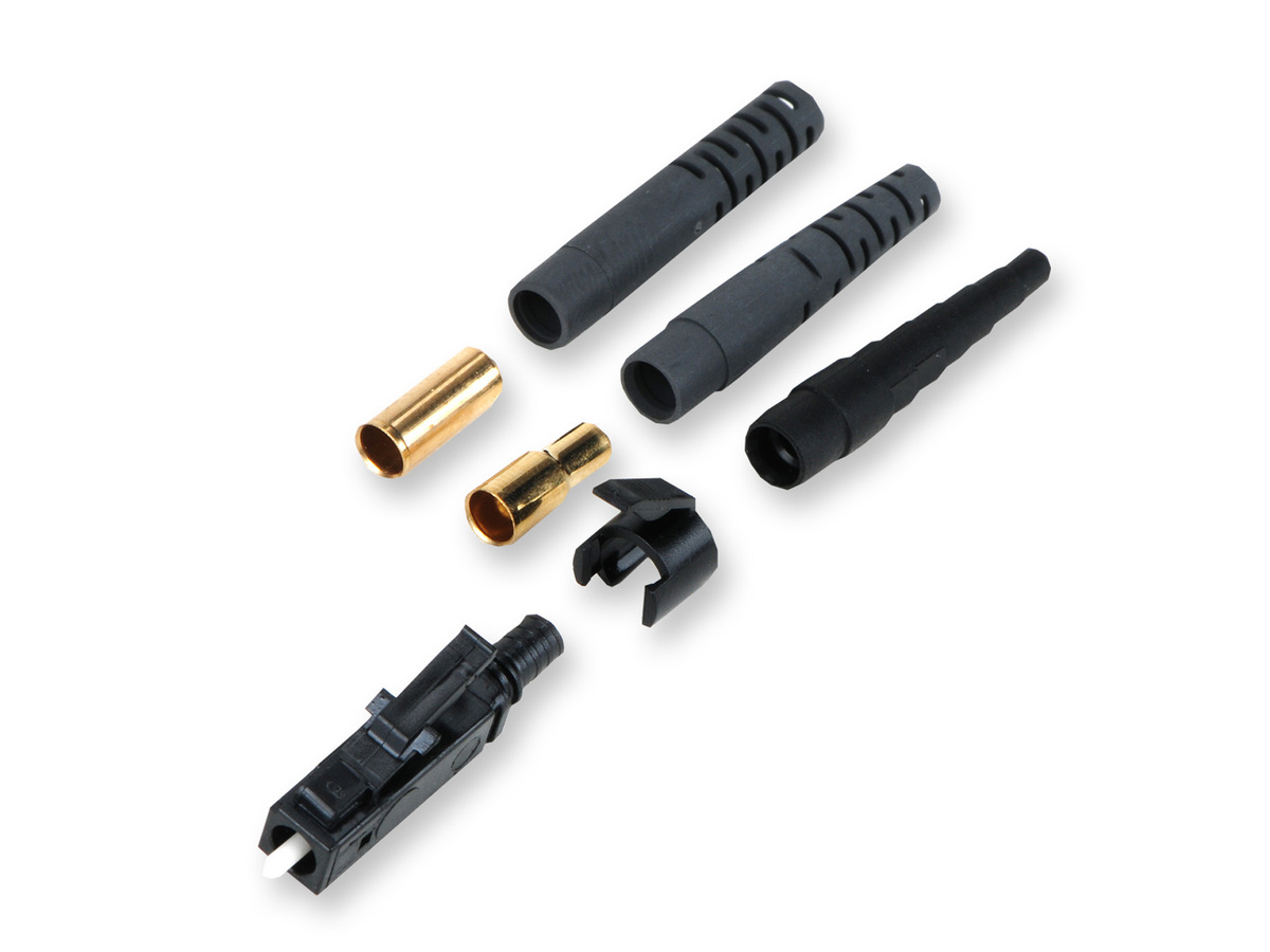 Keyed LC, 62.5 µm multimode (OM1), black