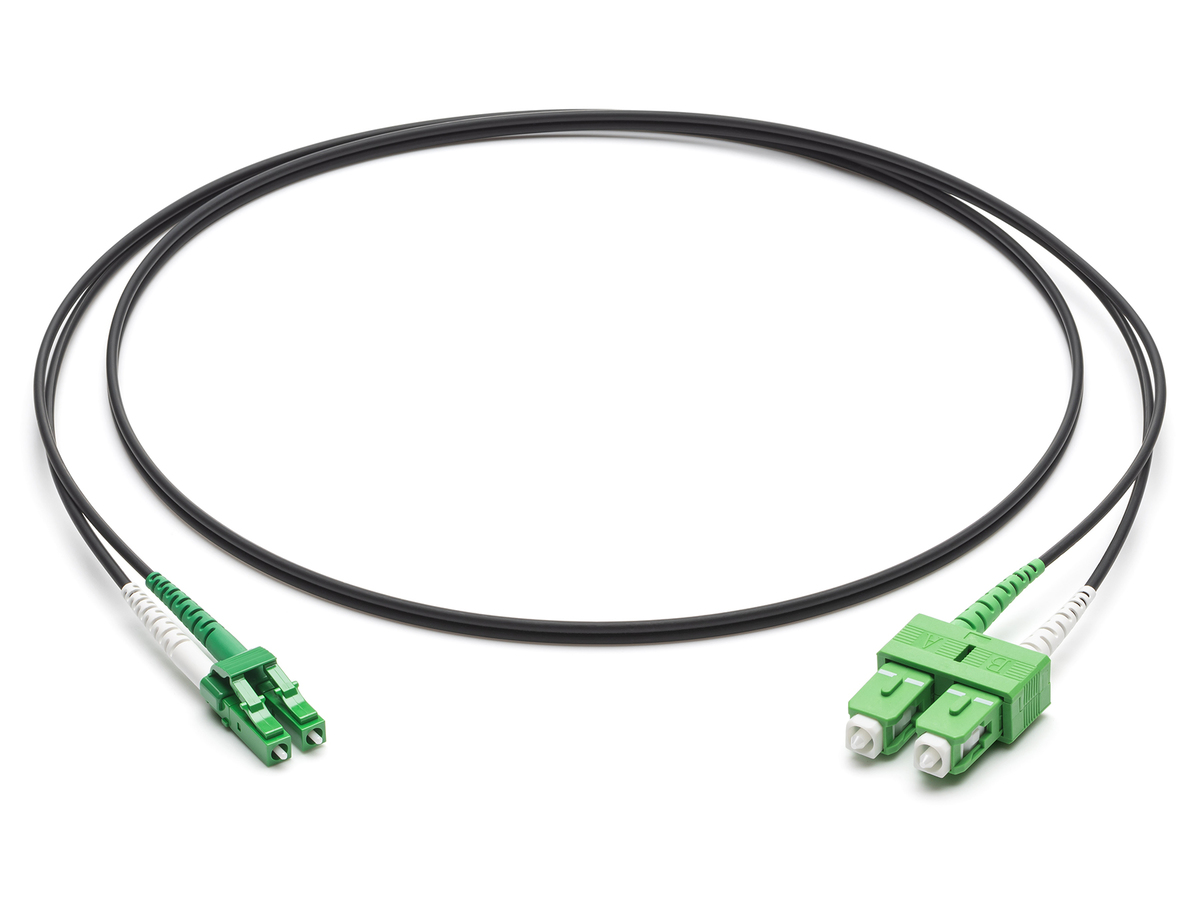 SMF-28® Ultra OS2, LC APC Duplex to SC APC Duplex, 2 m