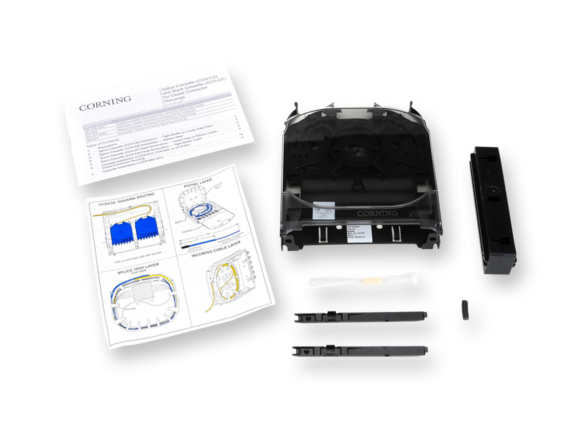 Slack Storage Cassette, empty, no splice tray, for one CCH adapter panel