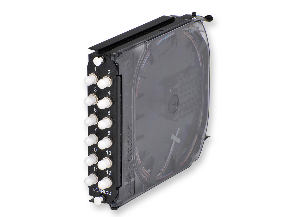 12 F, ST® compatible, aqua, 50 µm multimode (OM3)