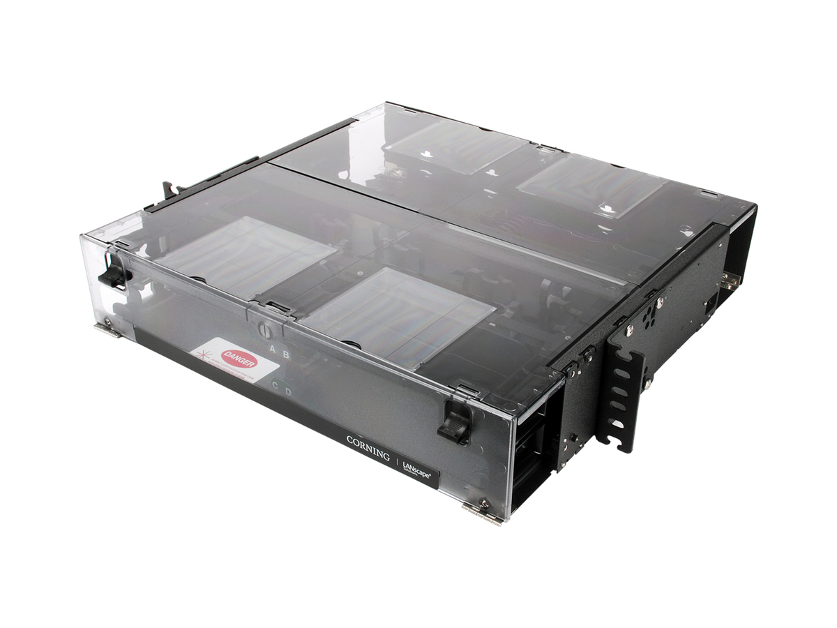 Two rack units, holds four CCH connector panels