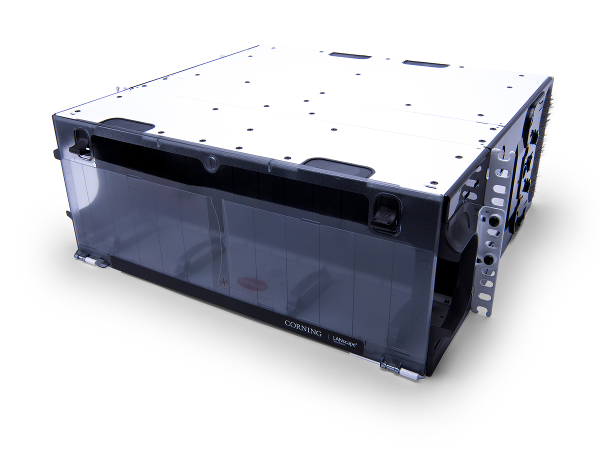 Four rack units, holds 12 CCH connector panels, White