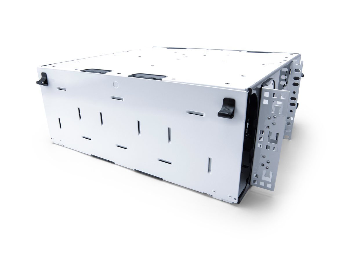 Four rack units, holds 12 CCH connector panels, White