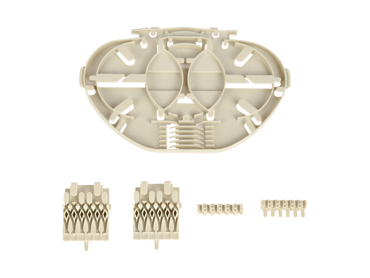 FRECAP/UCNCP MAX (mechanical and heat shrink), SC MAX splice tray kit with fibre routing and tray holder kit, for crimp splice protectors
