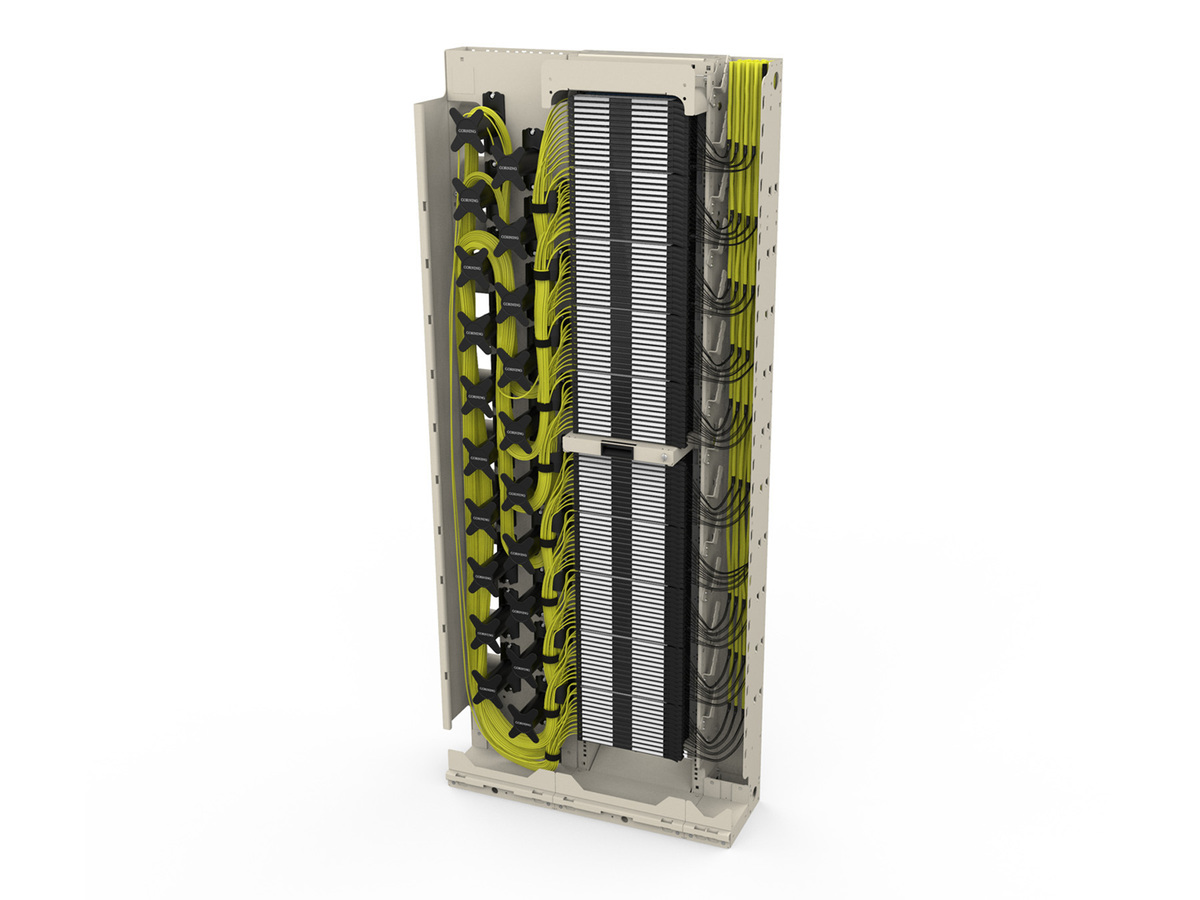 Cable access frame with left side jumper routing and walls