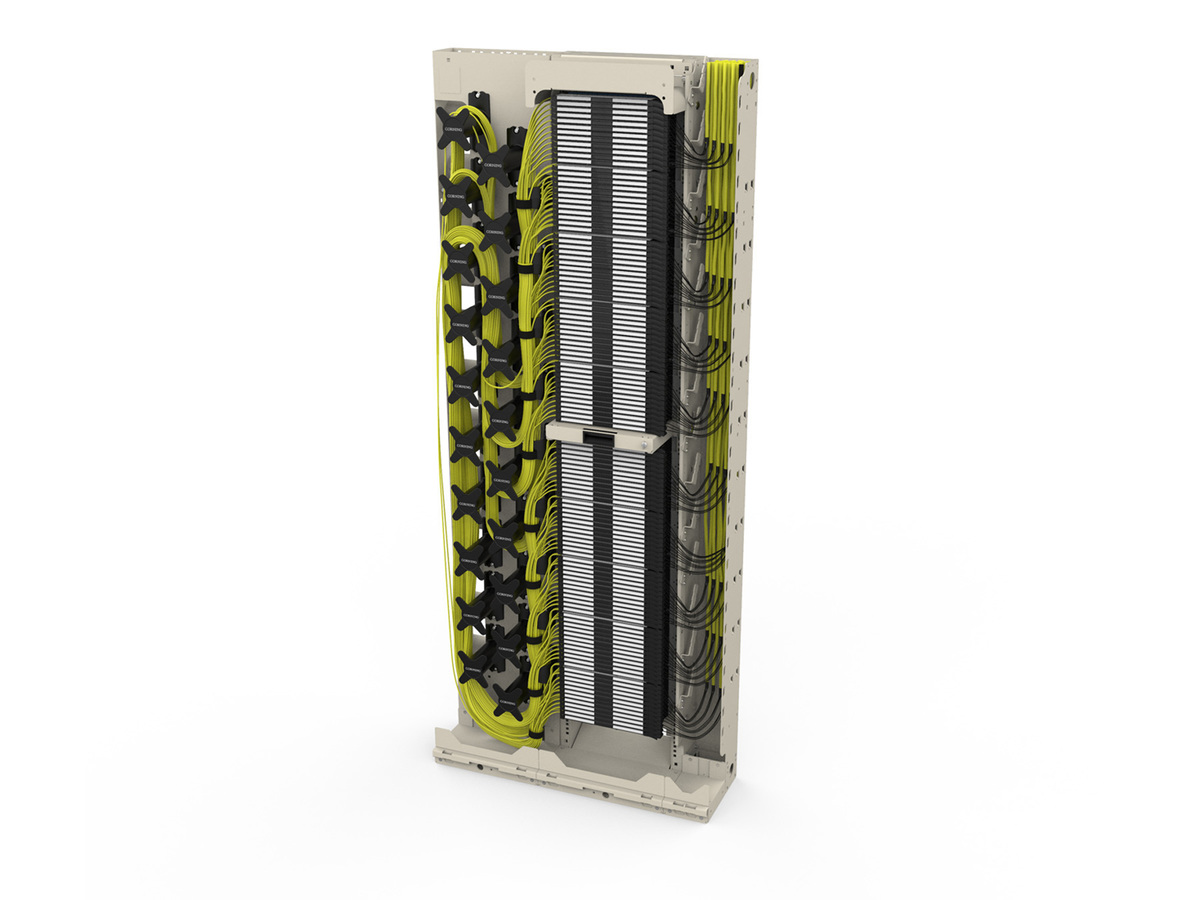 Cable access frame with left side jumper routing and no walls
