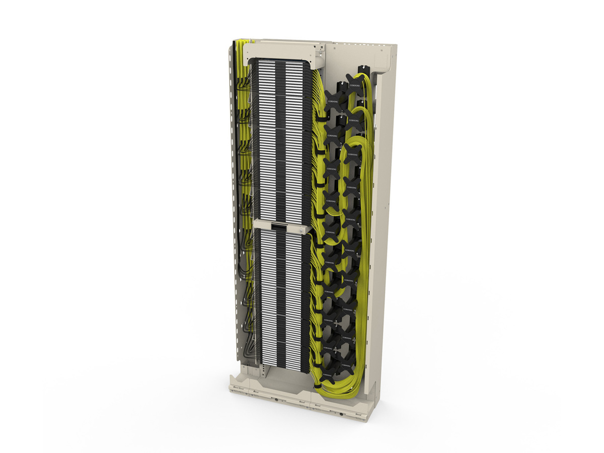 Cable access frame with right side jumper routing and walls