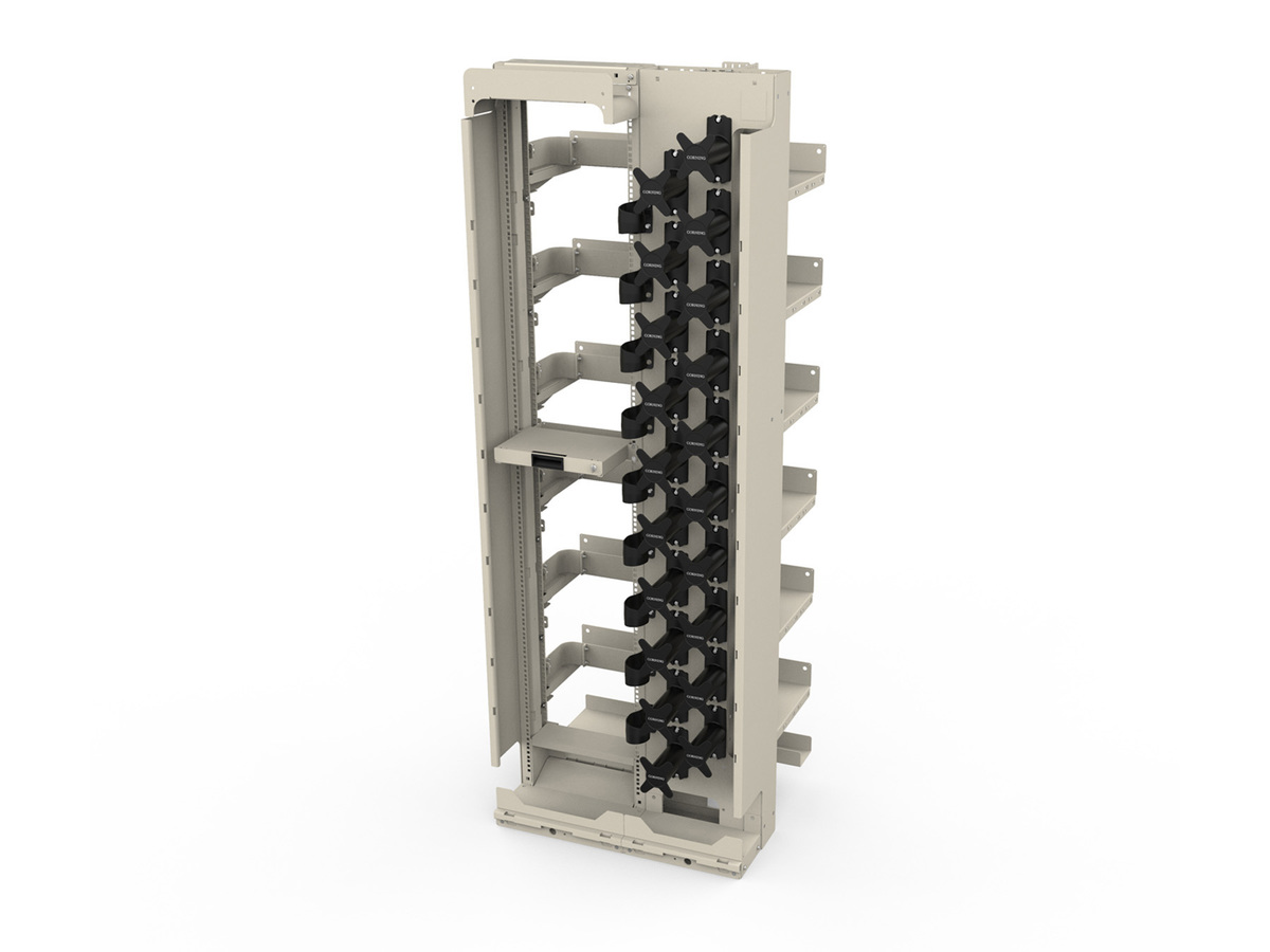Rear cable access frame with right side jumper routing and walls