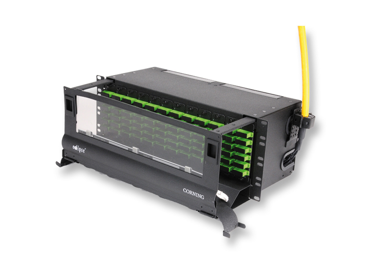 4U, 144 port, 31 m (100 ft), SC duplex connectors, SC UPC, SM, ALTOS® riser cable, top right access, single cable stub