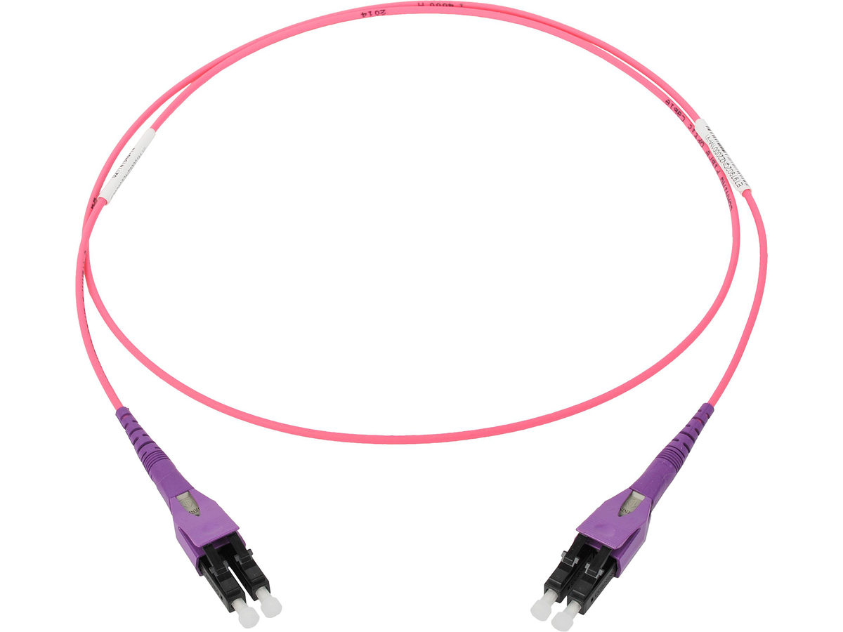 ClearCurve® OM4, Low-Loss, LC UPC Uniboot to LC UPC Uniboot, 2 m