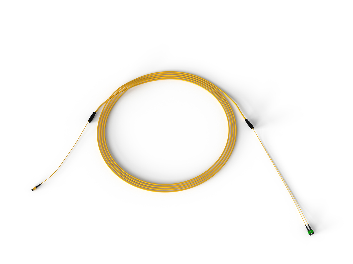 24F, 24F MTP connector (Non-Pinned) to 12F MTP connector (Non-Pinned), OS2 Single-mode Ultra Indoor LSZH Cable, 100 meters