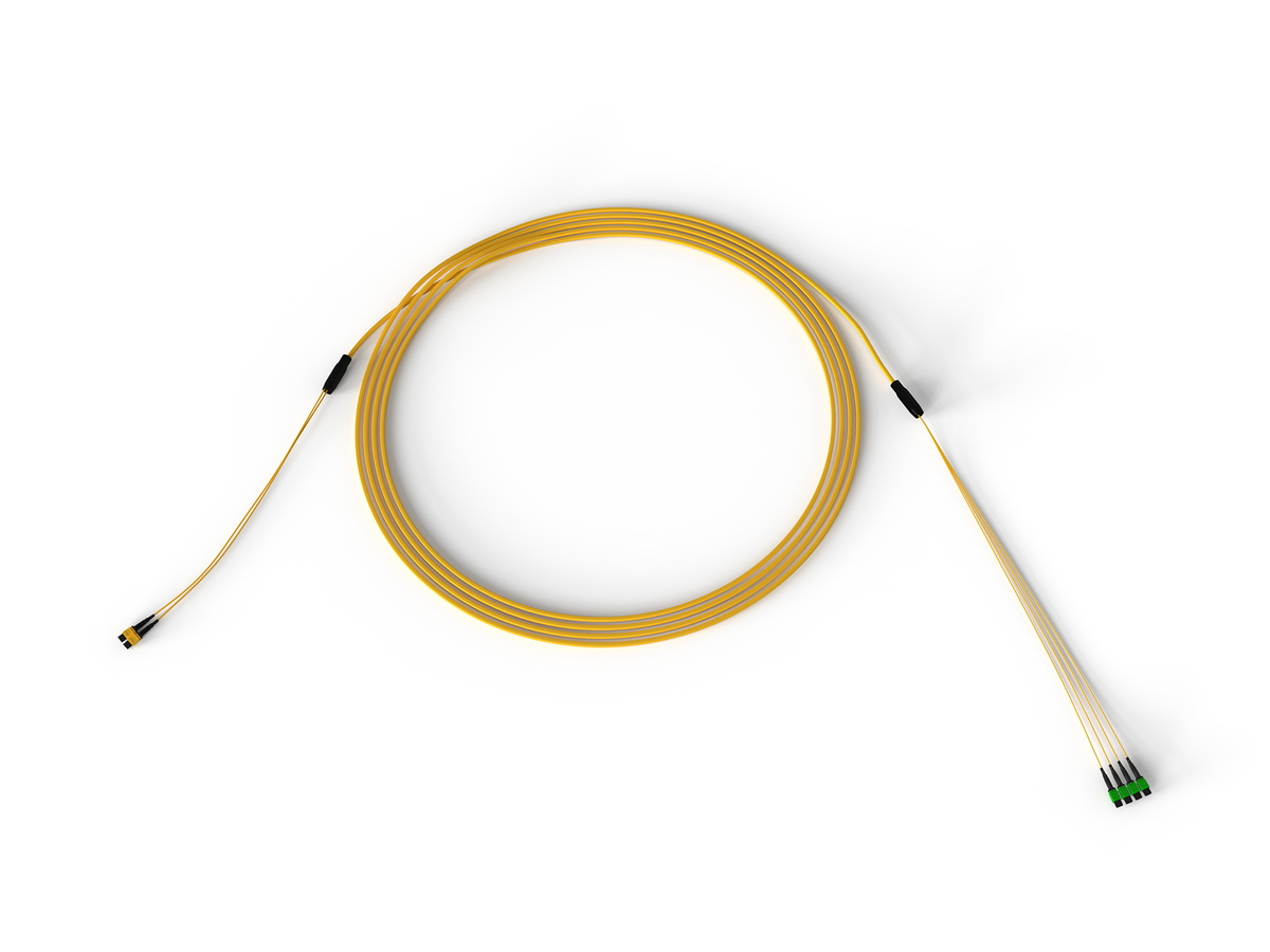 48F, 24F MTP connector (Non-Pinned) to 12F MTP connector (Non-Pinned), OS2 Single-mode Ultra Indoor LSZH Cable, 100 meters