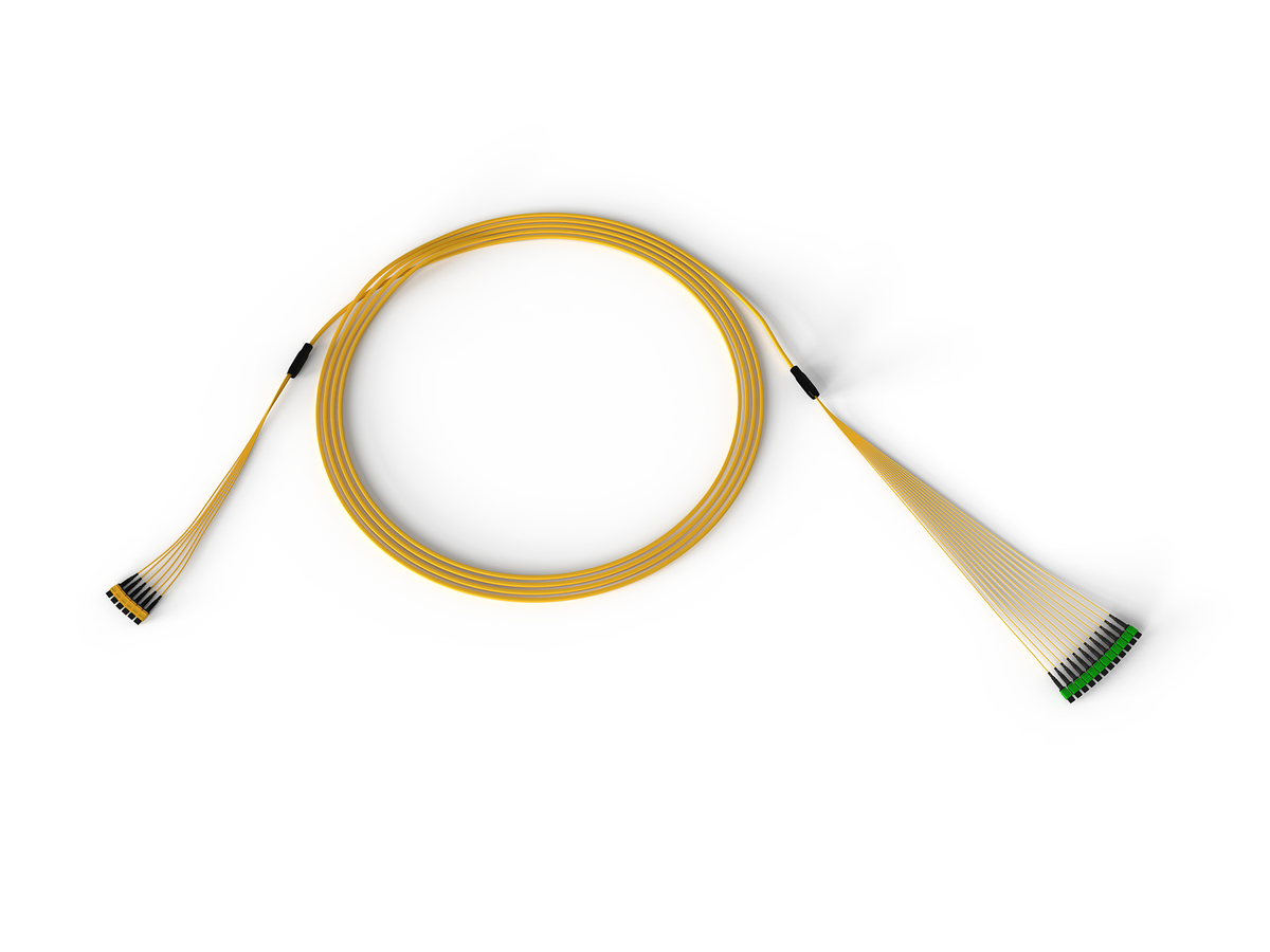 144F, 24F MTP to 12F MTP Trunk24 Cable, LSZH, Indoor, Single-mode (OS2) Ultra, Pulling grip on one end, 100 meters