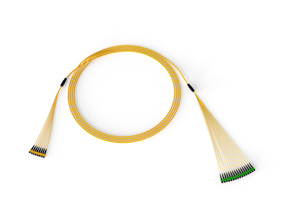 192F 24F MTP to 12F MTP Hybrid Trunk Cable, Plenum, indoor , Single-mode (OS2), Pulling grip on one end, 100 feet