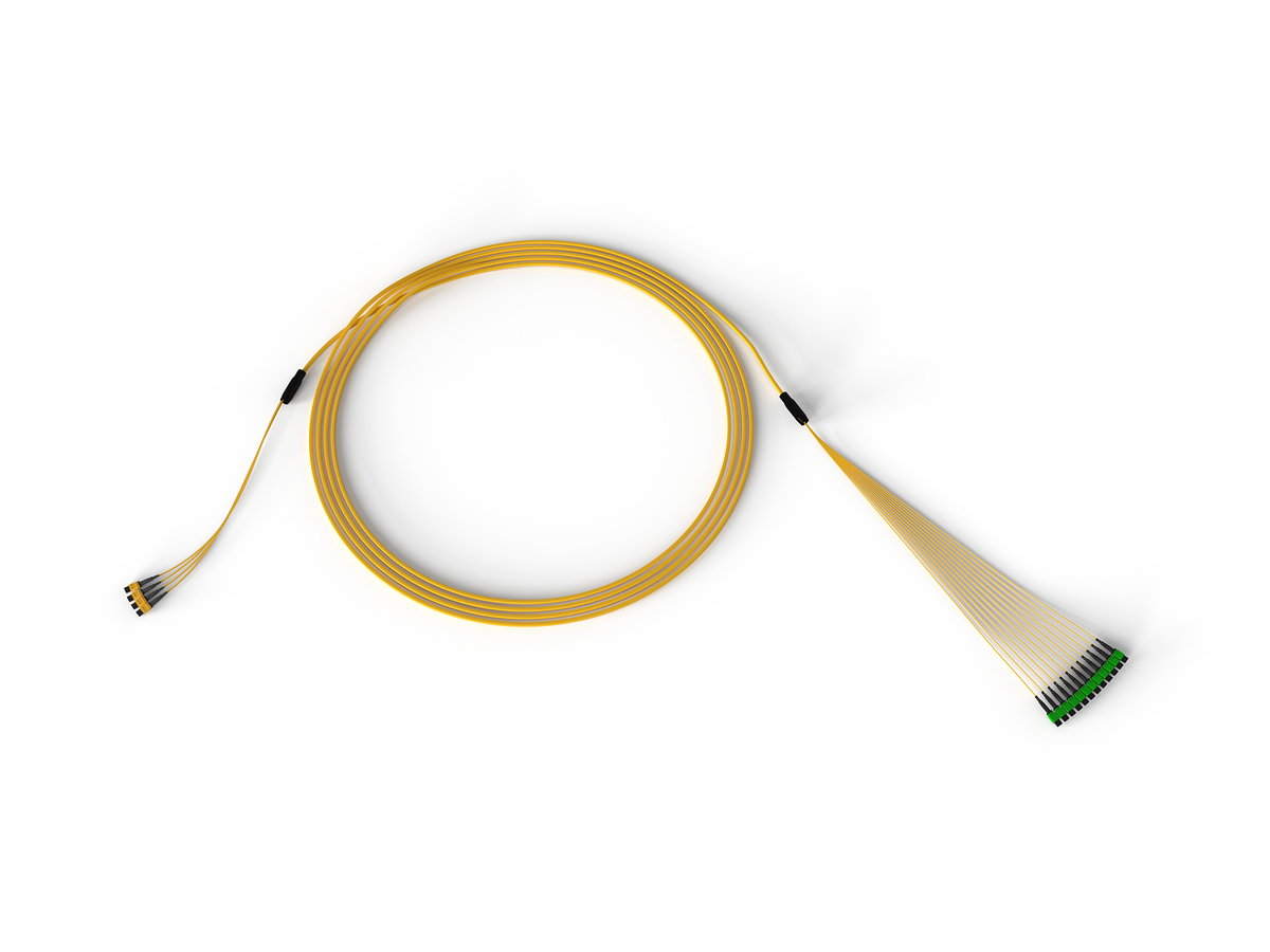 96F, 24F MTP to 8F MTP Hybrid Trunk Cable, LSZH, indoor, Single-mode (OS2) Ultra, Pulling grip on one end, 100 meters