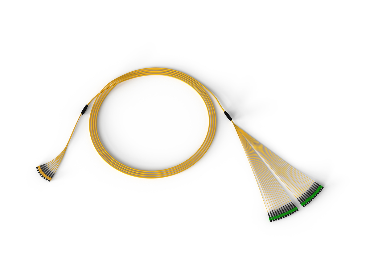 192F, 24F MTP to 8F MTP Hybrid Trunk Cable, LSZH, indoor, Single-mode (OS2) Ultra, Pulling grip on one end, 100 meters