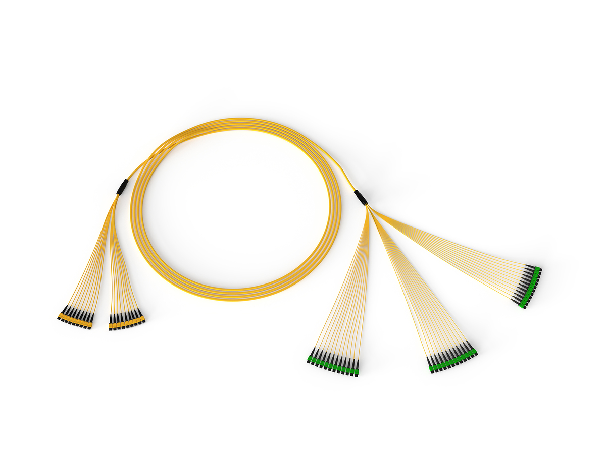 432F, 24F MTP connector (Non-Pinned) to 12F MTP connector (Non-Pinned), OS2 Single-mode Ultra Indoor LSZH Cable, 100 Meters