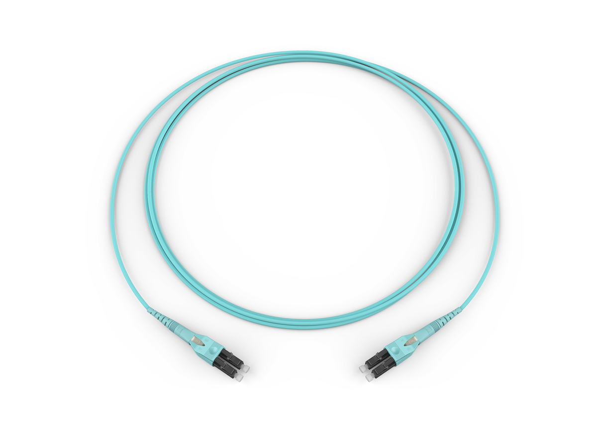 Standard LC Uniboot MM / Standard LC Uniboot MM, OM4 50 µm, 2F, DFX 250 Riser, Standard Aqua Jacket 2 Meters