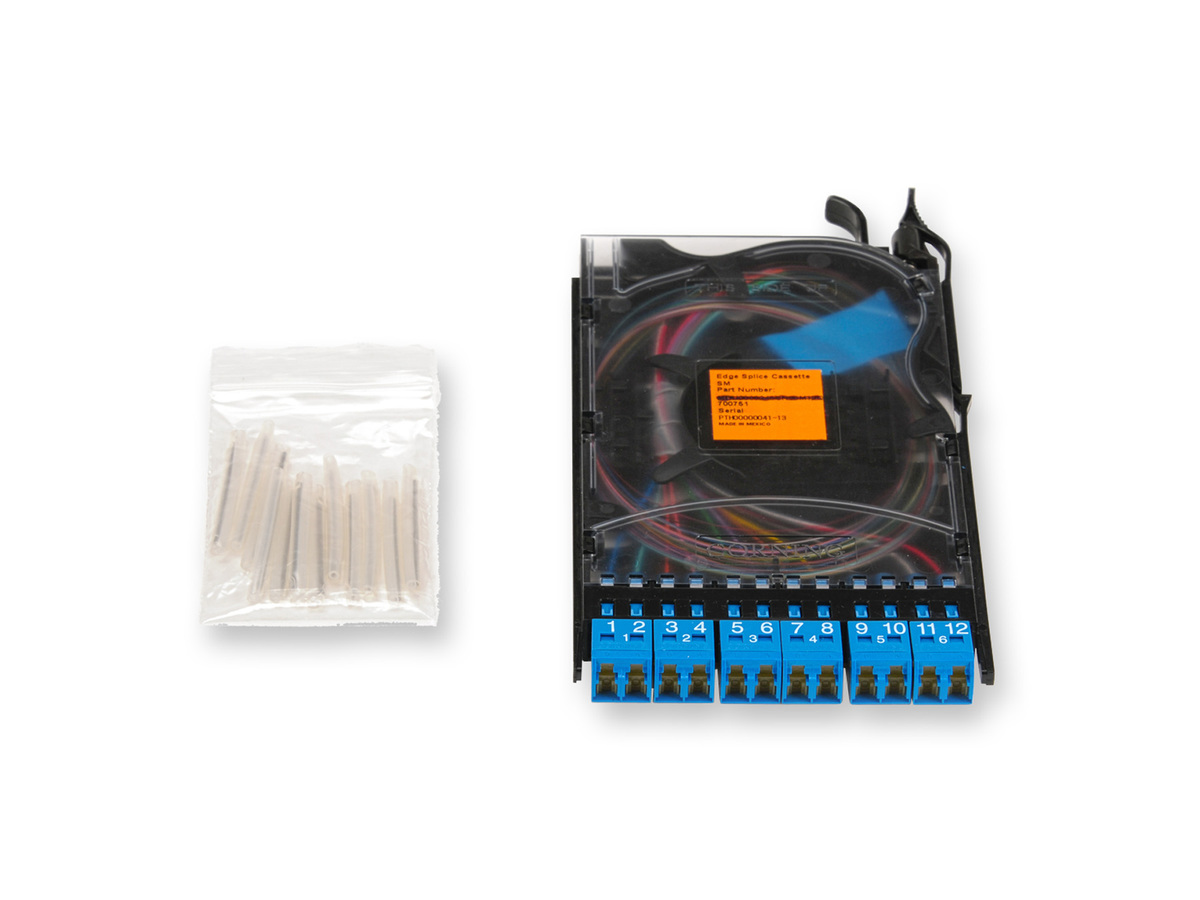 12 F, LC duplex, Single-mode UPC, single-fiber, crimp