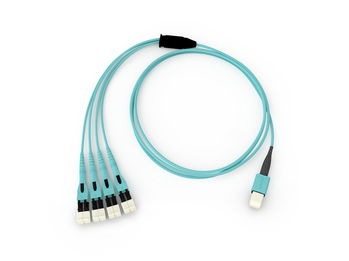 8F, 50 µm multimode (OM4), MTP PRO to LC Uniboot, 10 ft