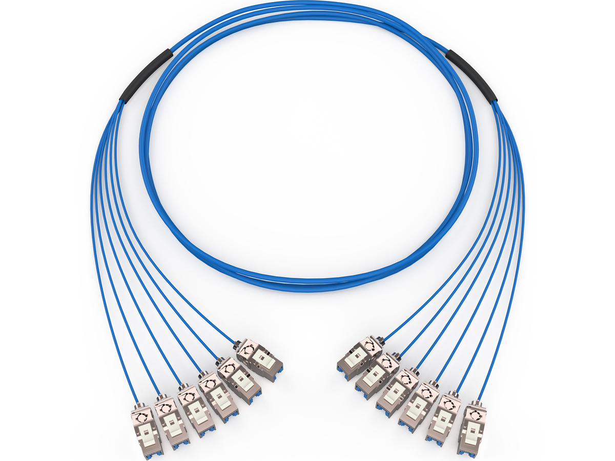 6x4 Paare, CPR B2a, AWG26, mit beidseitig KS500S Modulen, blau, 15 m