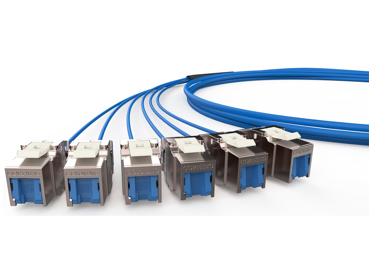 6x4 Paare, CPR B2a, AWG26, mit beidseitig KS500S Modulen, blau, 20 m