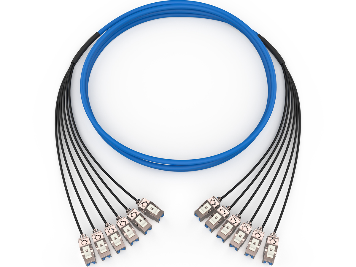 6x4 Paare, CPR B2a, AWG23, mit beidseitig KS500S Modulen, blau, 15 m