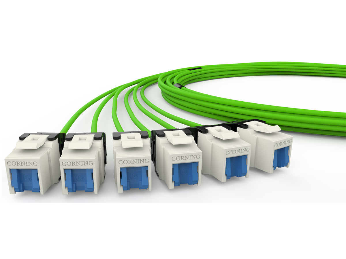 6x4 pairs, CPR Cca, AWG24, with KS500U Jack on both sides, Green, 20 m