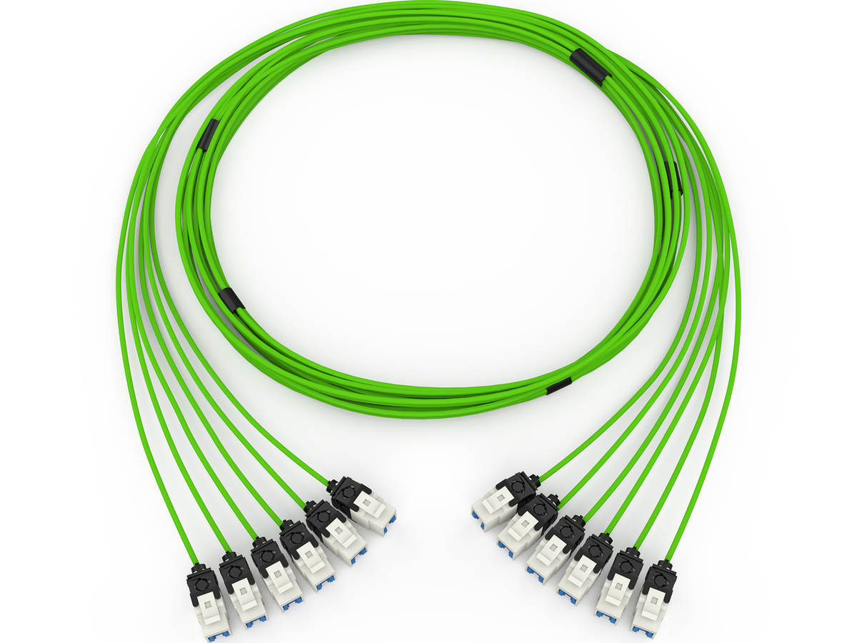6x4 pairs, CPR Cca, AWG24, with KS500U Jack on both sides, Green, 20 m