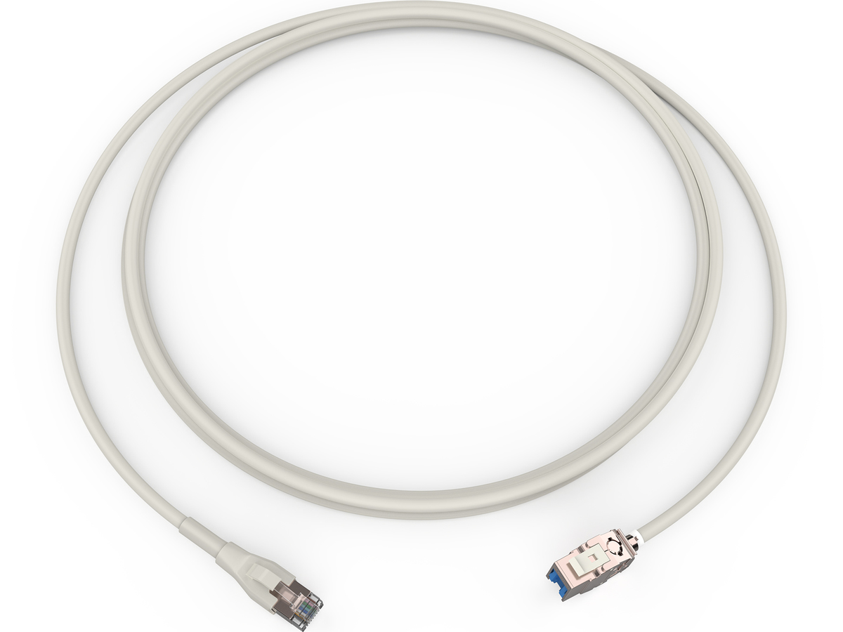 4 Paare, AWG26/7, mit RJ45 Stecker auf KS500S Modul, grau, 20 m