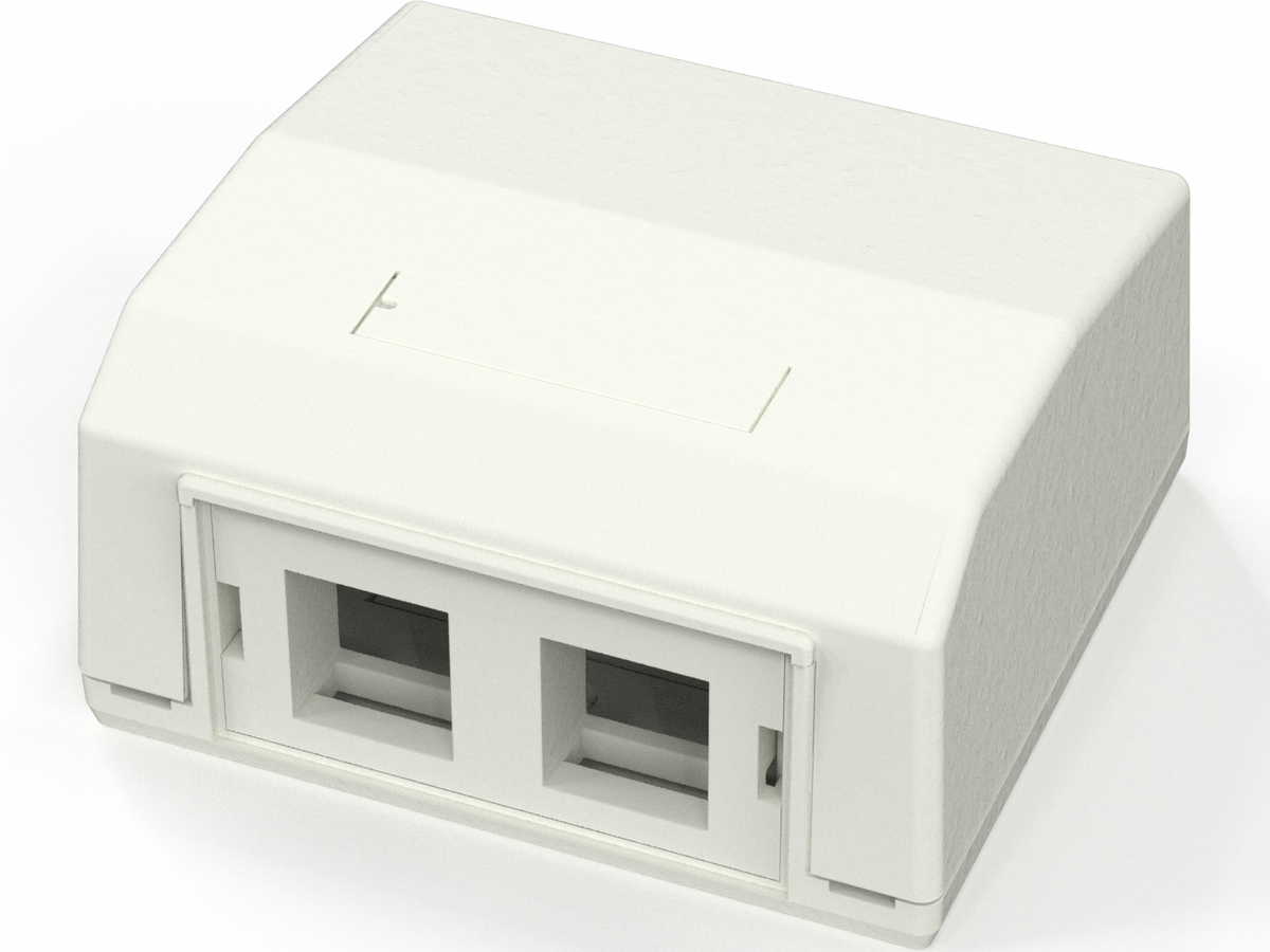 Wall Surface mounting box for 2 modules RJ45, 78x70, white