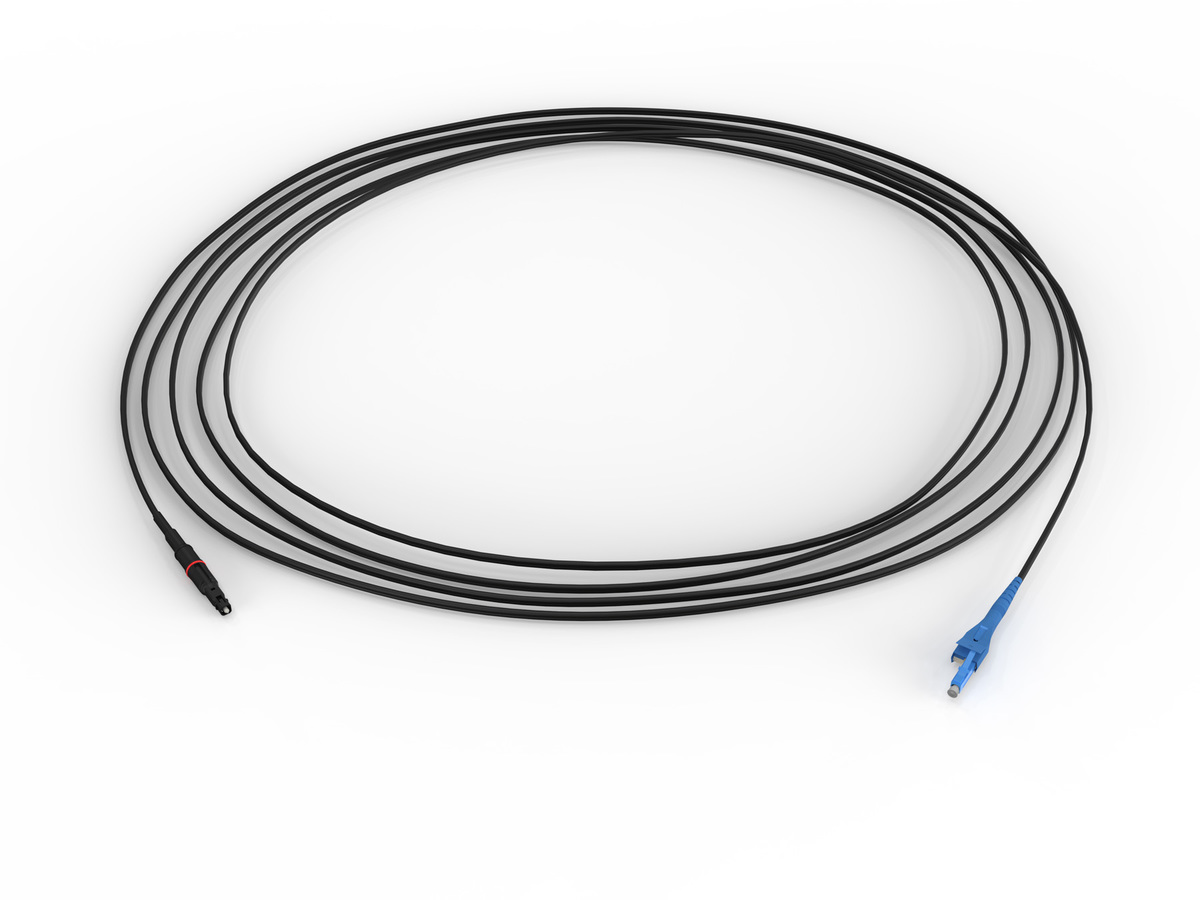 1F Pushlok to 1F LC Uniboot, Dielectric, 50 m, bulk packaging
