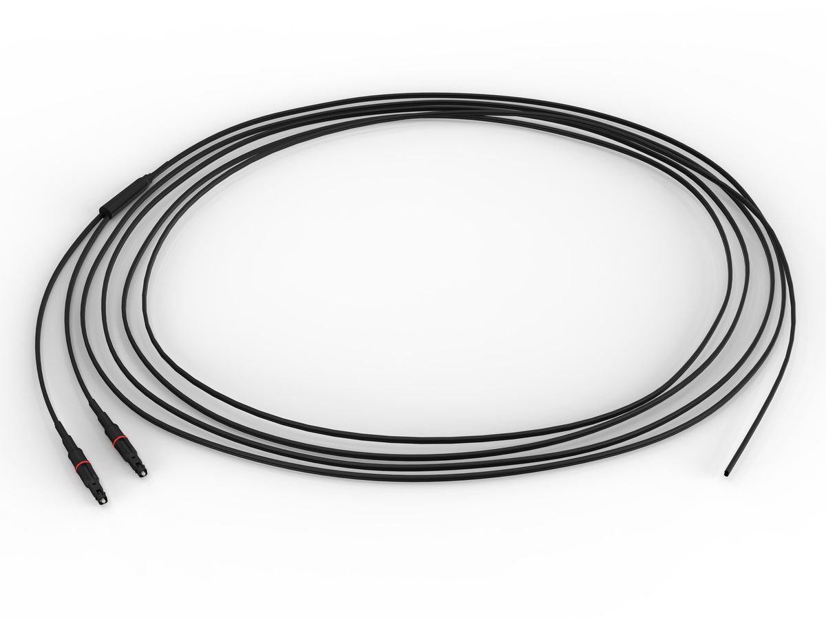 2F Pushlok to Pigtail, Dielectric, 50 ft, bulk packaging