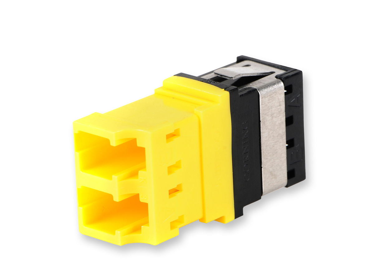 Reduced-Flange Mount, Ceramic Sleeve, (OM4+/OM4/OM3/OM2/OM1/OS2), yellow