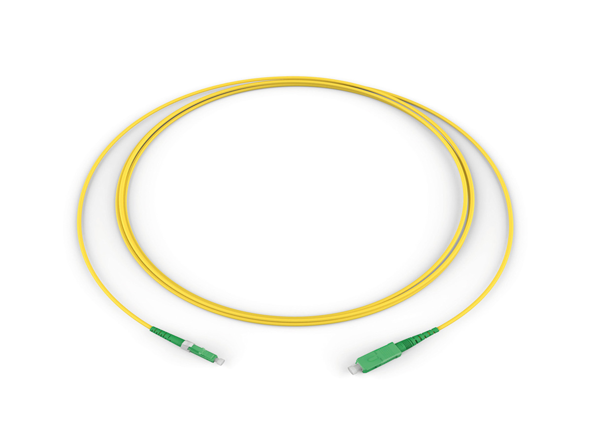 Fiber Optic Jumper, 1 F, LC APC to SC APC, Loose Tube, Riser, 1.2 mm