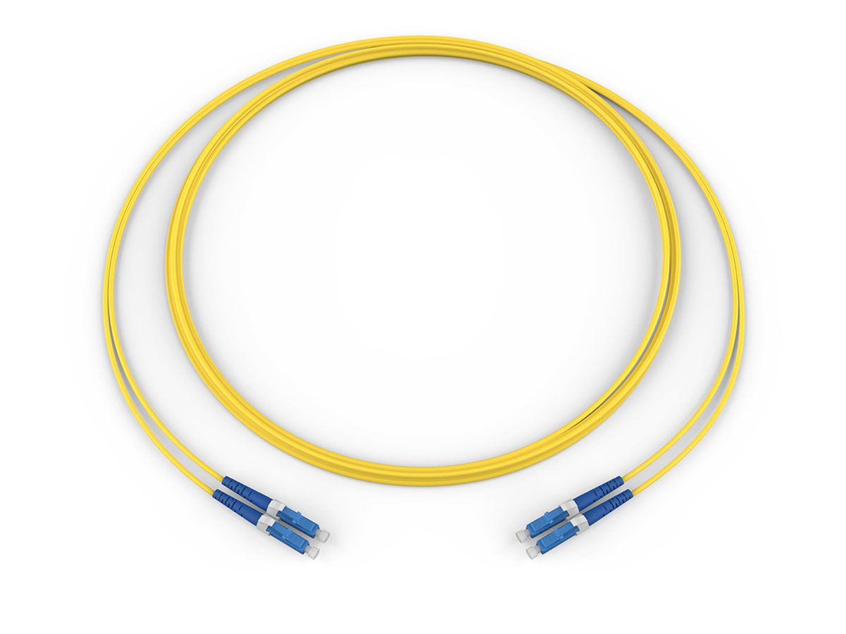Standard LCUPC Duplex SM / Standard LCUPC Duplex SM, SMF, 2F, Zipcord Plenum, Standard Yellow Jacket 3 Meters