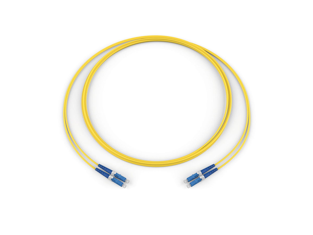 Fiber Optic Jumper, 2 F, LC Duplex to LC Duplex, Zipcord Cable, Riser, 2.0 mm legs