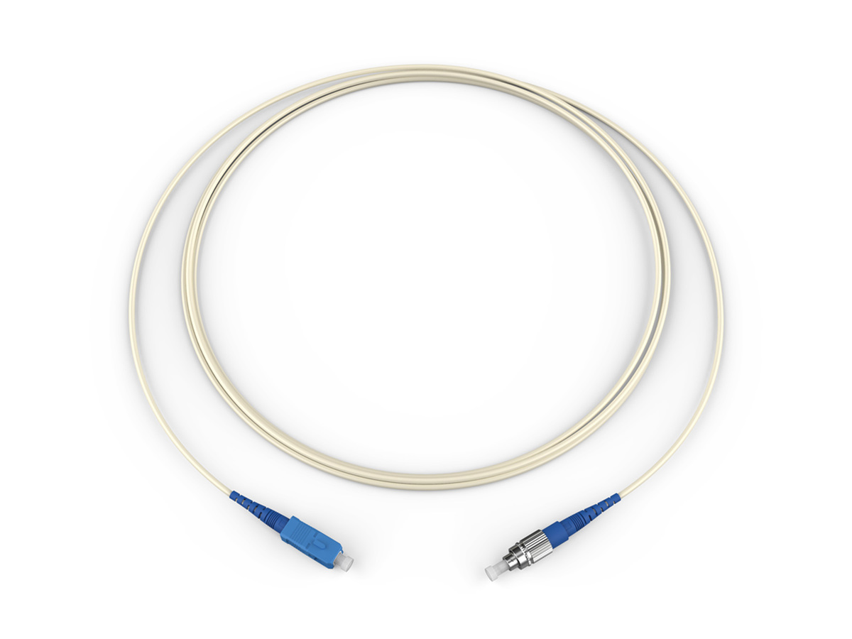 Standard FC SM / Standard SCUPC Simplex SM, SMF, 1F, 900 Micron, Standard Natural Jacket 5 Meters
