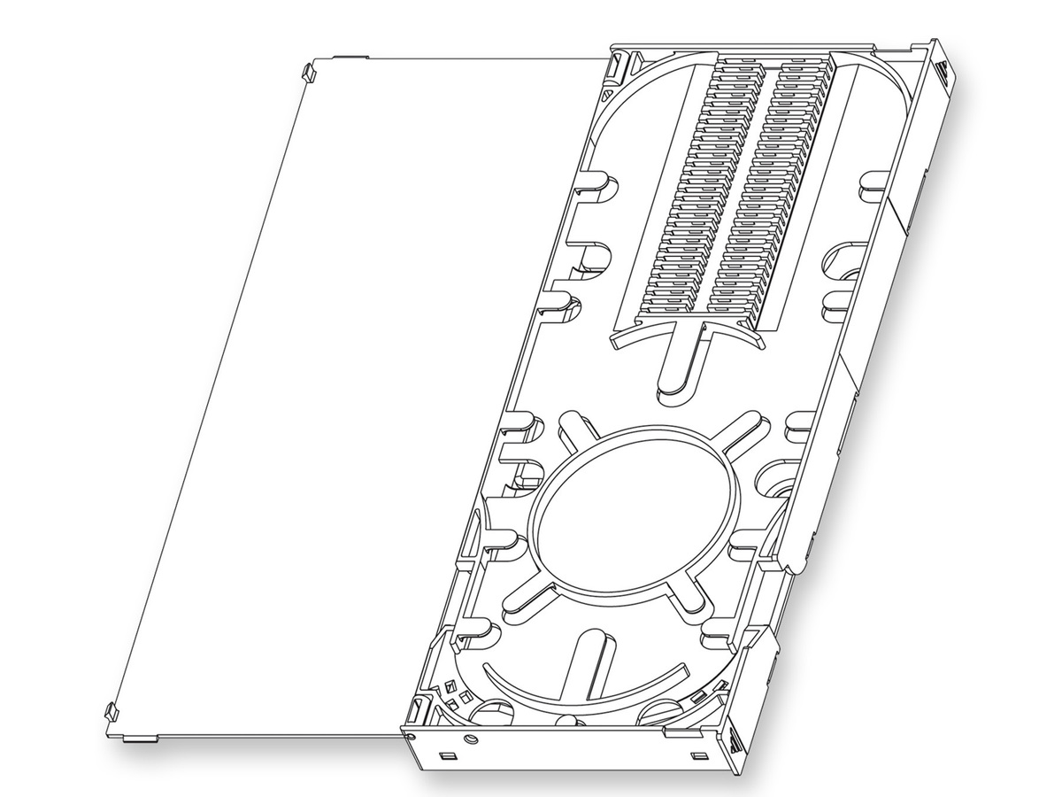 QFMST1A splice tray, Gray (Splice Pak™ splice protector), holds 32 splices per tray