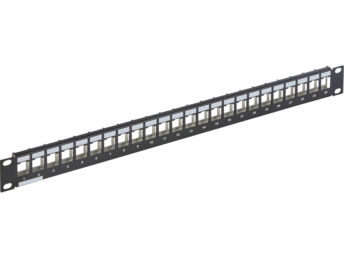 1U, plat, 24 ports UTP uniquement, noir