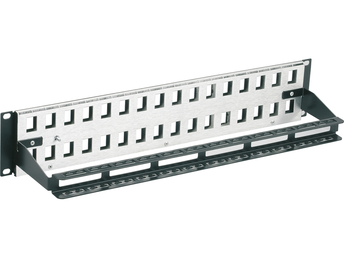 2U, plat, 32 ports, noir