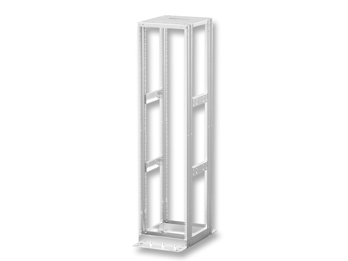 Standard front and rear cable access, 19-in floor mount, 7 ft, 29-in depth, platinum