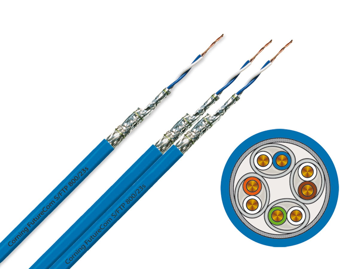 CCXEDB-FC047-C001-L6 | Everon® Copper Datacom S/FTP 800/23, Category 7,  LSZH/FRNC, Cca 4P, Blue | Corning