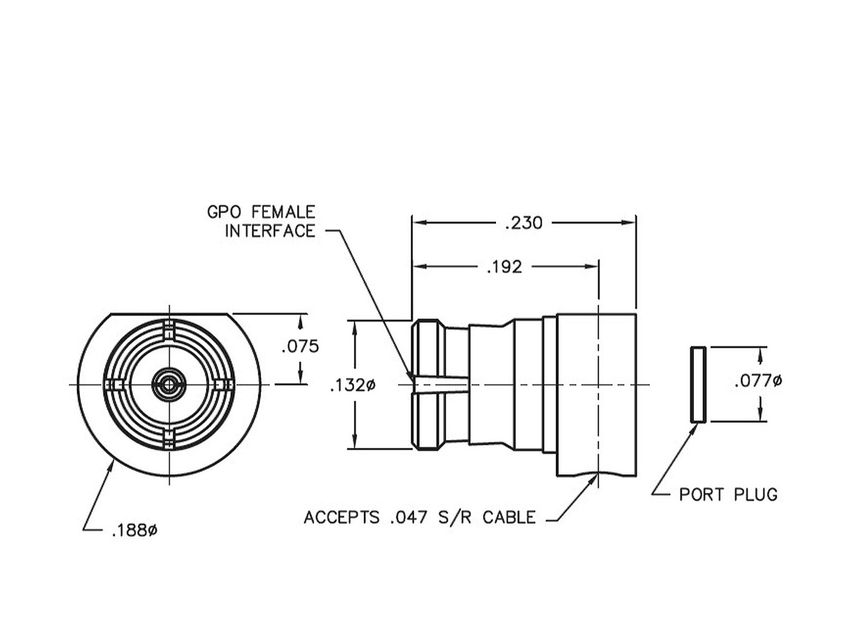 R/A to 0.047 S/R Cable, 0.188 Dia with flat