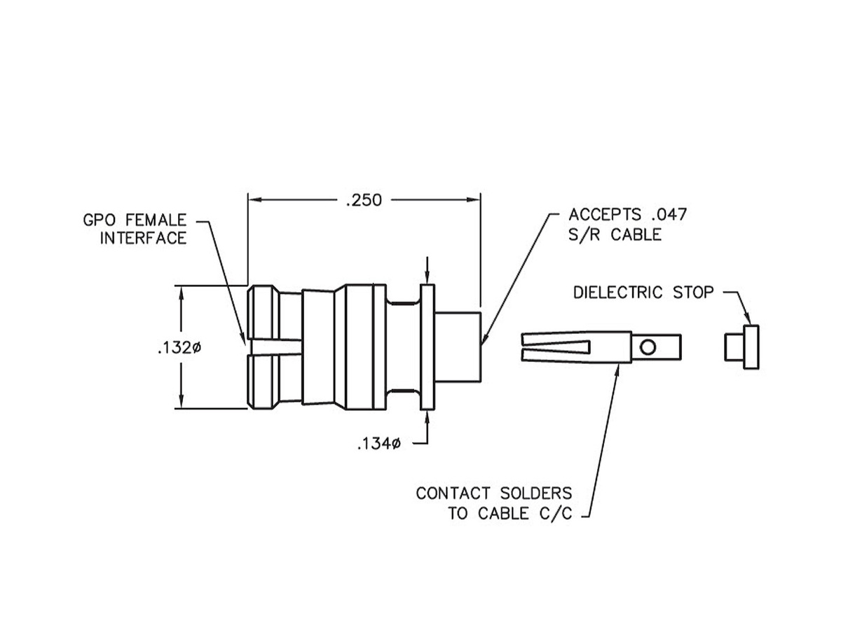 Flange Mount to 0.047 S/R Cable., 0.250 long
