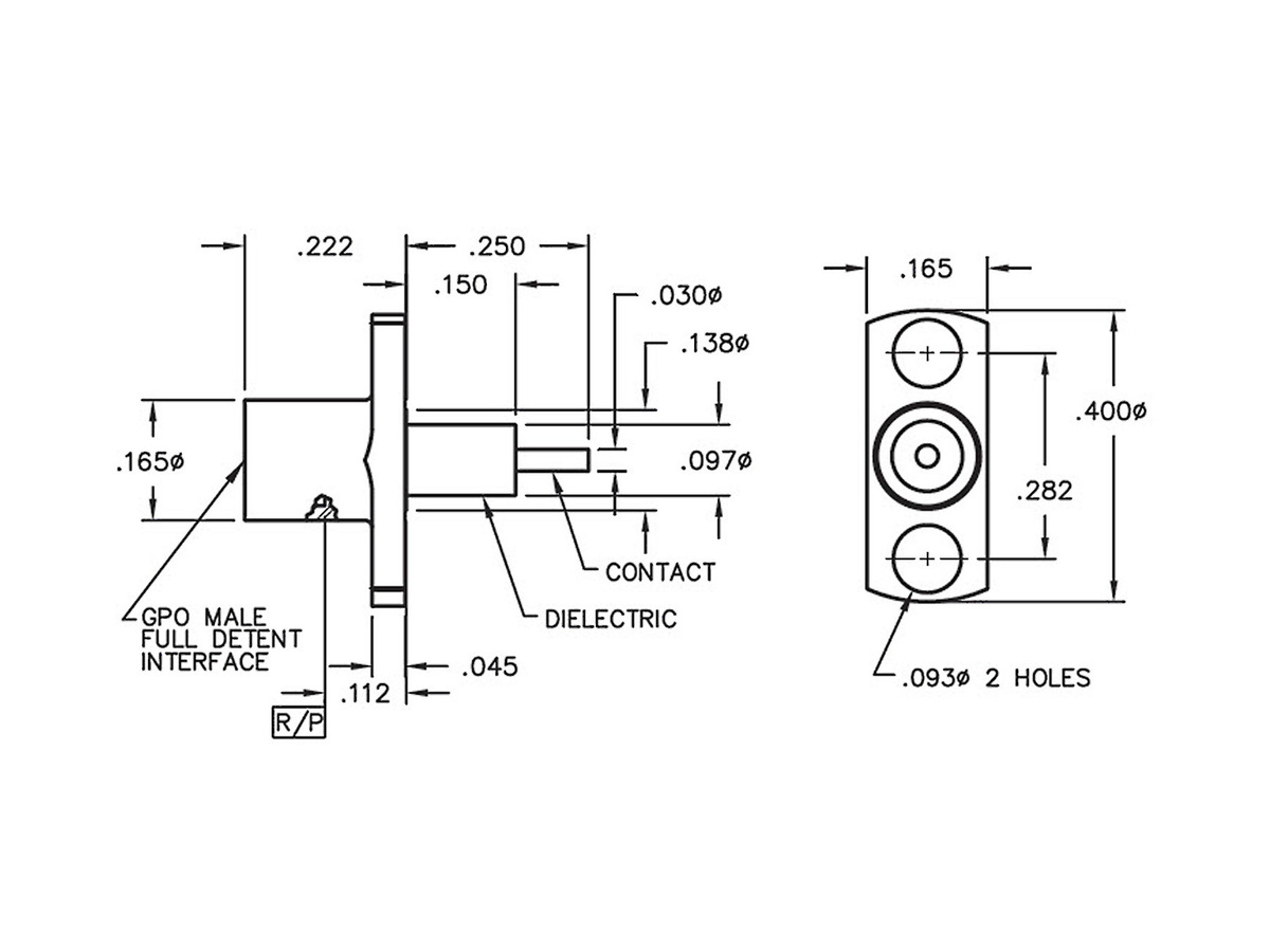Full Detent 2 Hole Flange Mount Straight Terminal