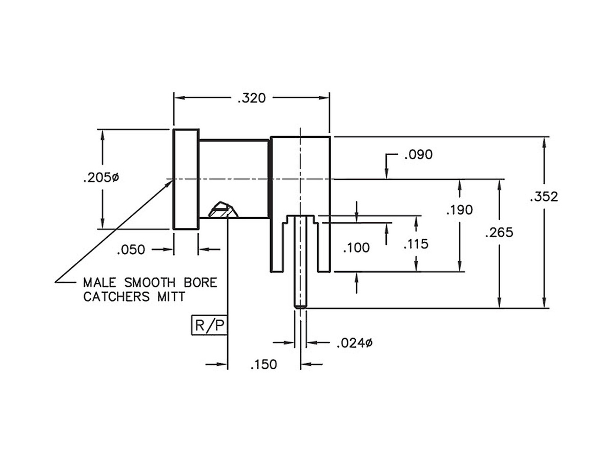 Smooth Bore Catchers Mitt R/A to PCB