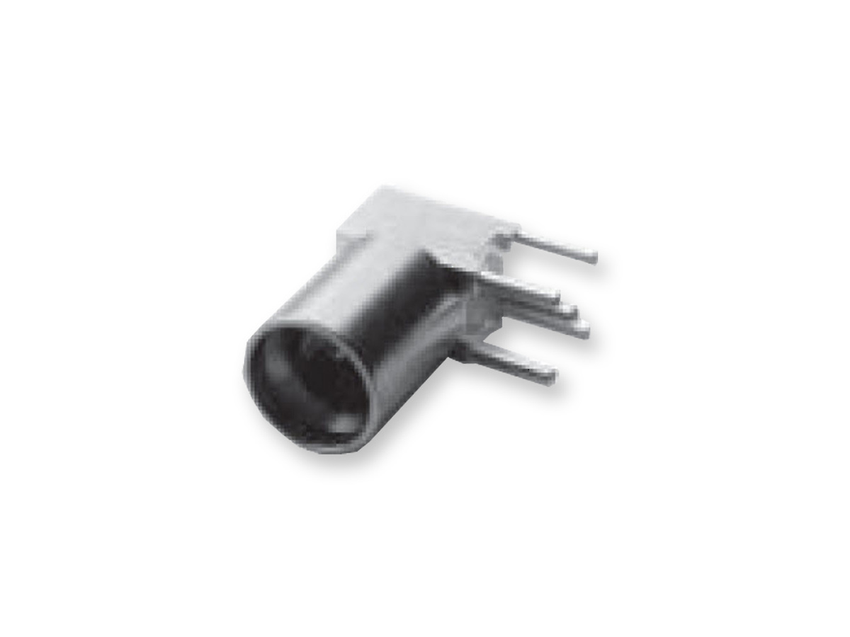 R/A PCB 4 Leg Thru Mount Cap C/C, .140 LD