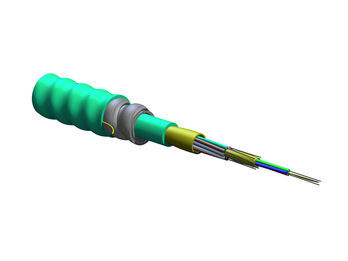 012T81-33190-A1 | MIC® Tight-Buffered, Interlocking Armored Cable, Riser 12  F, 50 µm multimode (OM4) | Corning