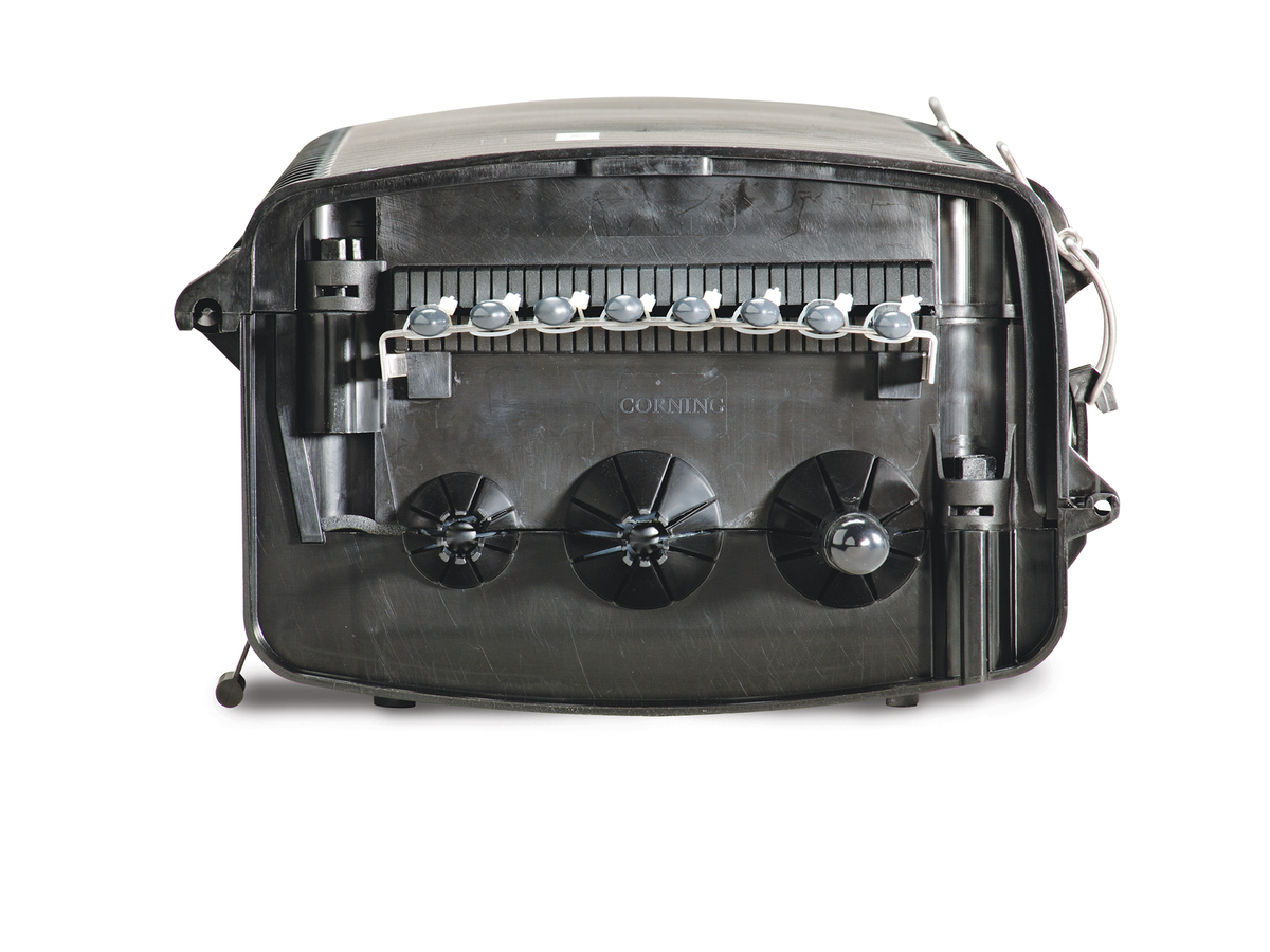 SCA-9T34 Series, standard end caps, direct fusion splicing, 16 drop ports - 8 per side